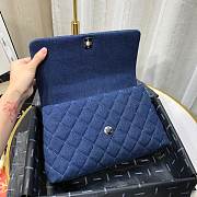 Chanel Coco Handle 92991#Blue Canvas With Silver Hardware - 4