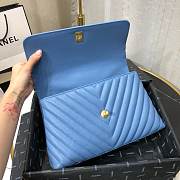 Chanel Coco Handle Blue Caviar Leather With Gold Hardware - 4