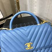 Chanel Coco Handle Blue Caviar Leather With Gold Hardware - 3