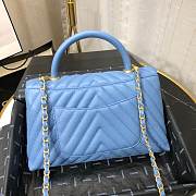 Chanel Coco Handle Blue Caviar Leather With Gold Hardware - 2