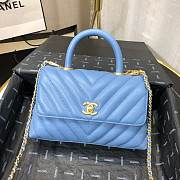 Chanel Coco Handle Blue Caviar Leather With Gold Hardware 23cm - 1