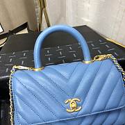 Chanel Coco Handle Blue Caviar Leather With Gold Hardware 23cm - 2