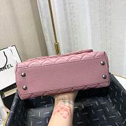 Chanel Coco Handle Caviar Pink Leather With Silver Hardware 23cm - 2