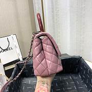 Chanel Coco Handle Caviar Pink Leather With Silver Hardware 23cm - 3