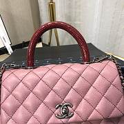 Chanel Coco Handle Caviar Pink Leather With Silver Hardware 23cm - 6