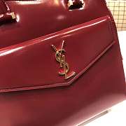 YSL UPTOWN SMALL TOTE IN BURGUNDY - 3