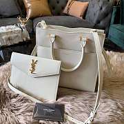 YSL UPTOWN SMALL TOTE IN WHITE - 2