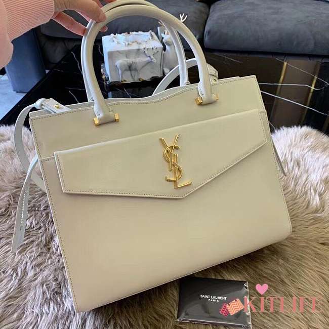 YSL UPTOWN TOTE IN WHITE 31x24x16cm - 1