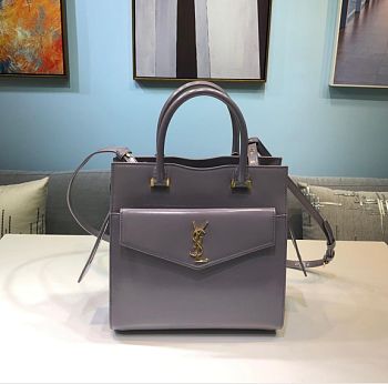 YSL UPTOWN SMALL TOTE IN GRAY