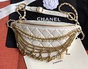 Chanel White Lambskin Leather Waist Bag - 1