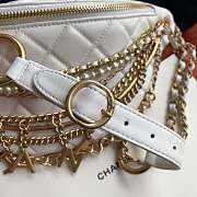 Chanel White Lambskin Leather Waist Bag - 5