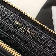 YSL Caviar Leather Black Wallet In Gold Hardware - 3