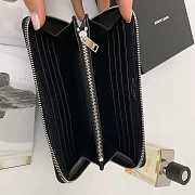 YSL Caviar Leather Black Wallet In Silver Hardware - 4