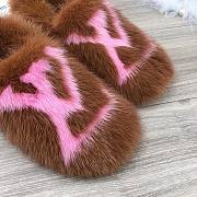 Forubags LV Fur Slippers In Brown - 6