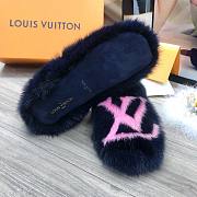 Forubags LV Fur Slippers In Blue - 3