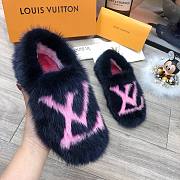 Forubags LV Fur Slippers In Blue - 2