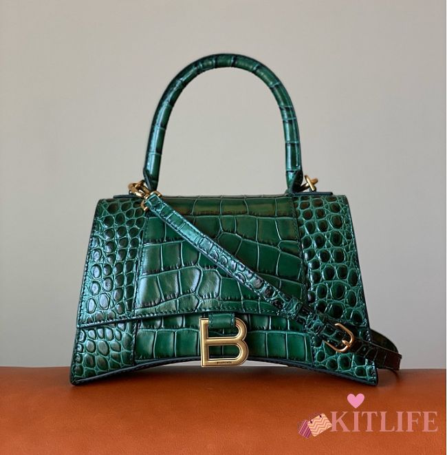 Balenciaga Hourglass S Green tote bag - 1