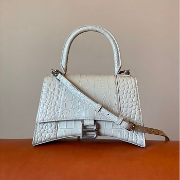 Balenciaga Hourglass S Gream White tote bag