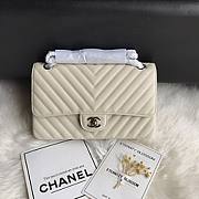 Chanel Flap Bag Chevron Caiar 25CM With Silver Hardware - 1
