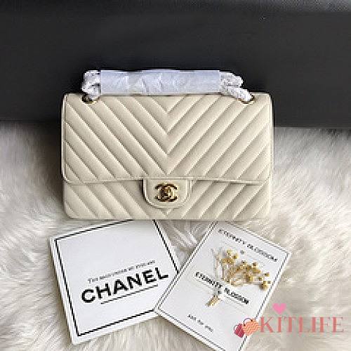 Chanel Flap Bag Chevron Caiar 25CM With Gold Hardware - 1