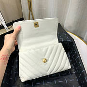 Chanel Coco Handle White Caviar chevron Gold Hardware  - 3