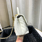 Chanel Coco Handle White Caviar chevron Gold Hardware  - 5