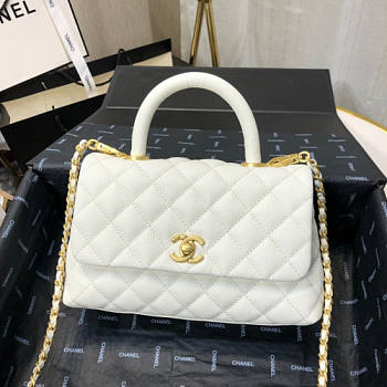 Chanel Coco Handle White Caviar old Hardware