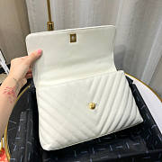 Chanel Coco Handle White Caviar chevron Gold Hardware 28cm - 6