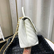 Chanel Coco Handle White Caviar chevron Gold Hardware 28cm - 4