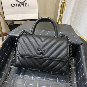 Chanel Coco Handle Caviar All Black 23cm