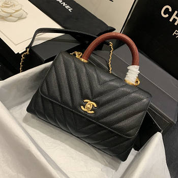 Chanel Coco Handle Caviar Black 23cm