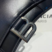 BALENCIAGA HOURGLASS XS TOP HANDLE BAG BLACK SILVER - 3