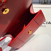 BALENCIAGA HOURGLASS XS TOP HANDLE BAG RED GOLD HARDWARE - 6