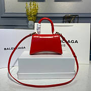 BALENCIAGA HOURGLASS XS TOP HANDLE BAG RED GOLD HARDWARE - 5