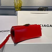 BALENCIAGA HOURGLASS XS TOP HANDLE BAG RED GOLD HARDWARE - 4