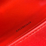 BALENCIAGA HOURGLASS XS TOP HANDLE BAG RED GOLD HARDWARE - 2