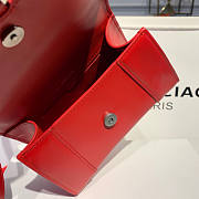 BALENCIAGA HOURGLASS XS TOP HANDLE BAG RED SILVER HARDWARE - 5