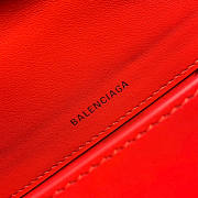 BALENCIAGA HOURGLASS XS TOP HANDLE BAG RED SILVER HARDWARE - 6