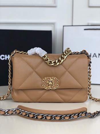 CHANEL 19 FLAP BAG BROWN 26CM 