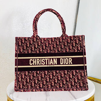 DIOR BOOK TOTE IN VELVET - 36.5-28-17.5cm