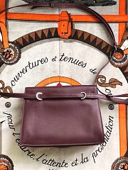 Forubags Hermes Kelly Danse Burgundy Silver Buckle - HB2901 - 22cm - 4