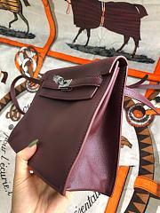 Forubags Hermes Kelly Danse Burgundy Silver Buckle - HB2901 - 22cm - 5