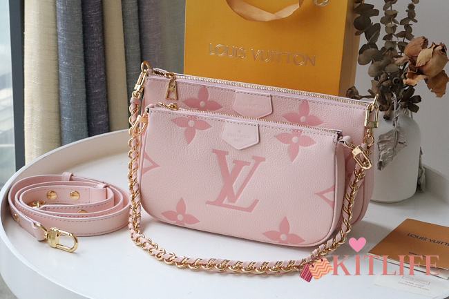 Forubags Louis Vuitton Multi Pochette Monogram Pink Leather - 24x13.5x4cm - 1