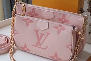 Forubags Louis Vuitton Multi Pochette Monogram Pink Leather - 24x13.5x4cm - 3