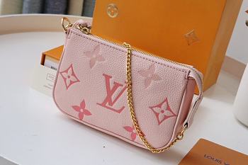 Kitlife Louis Vuitton LV Mini Pochette Accessoires Monogram Pink Leather -M80501 - 15.5x10.5x4 cm