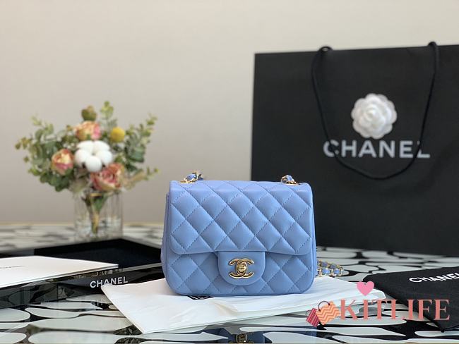 Forubags Chanel Classic Double Flap Blue Mini Bag - 16cm - 1