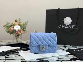 Forubags Chanel Classic Double Flap Blue Mini Bag - 16cm