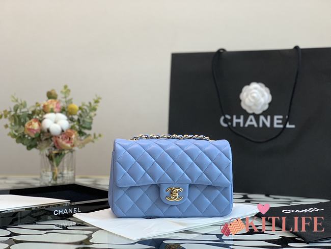 Forubags Chanel Classic Double Flap Blue Medium Bag - 20cm - 1