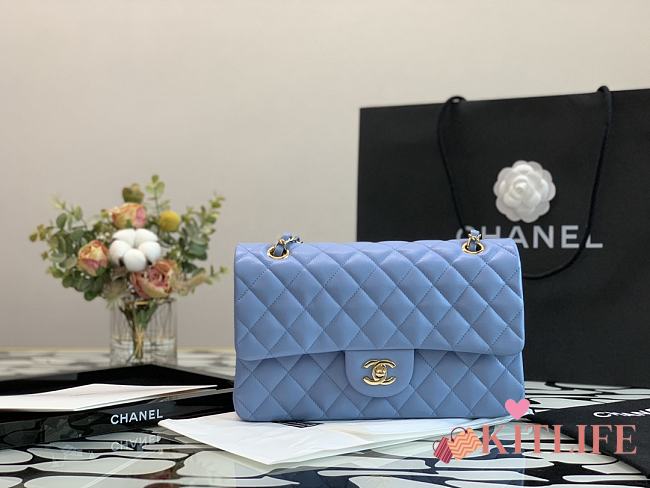 Forubags Chanel Classic Double Flap Blue Large Bag - 25cm - 1