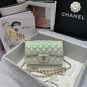 Forubags Chanel Classic Double Flap Metalic White Bag Yellow Hardware - 20cm - 1
